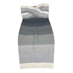 Signature Bodycon Bandage Dress in an Ombré Gray / Silver size Small